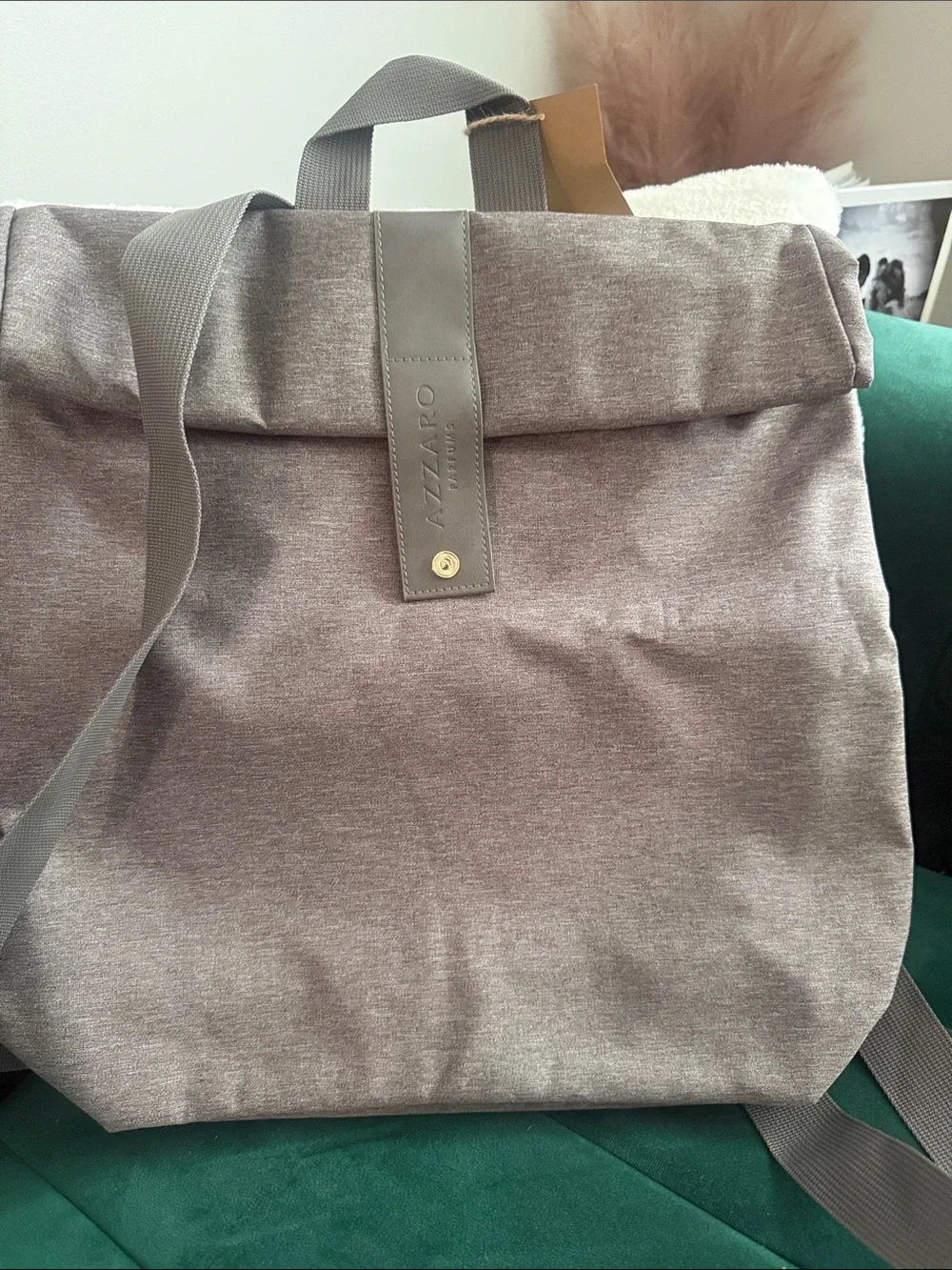 Vizzaro Men's Heather Gray Roll-Top Backpack
